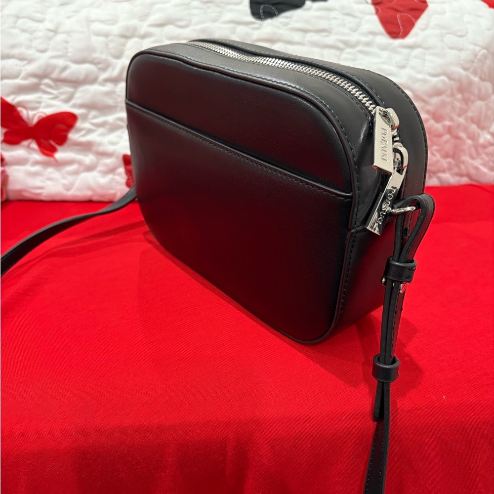 Pop&Suki Black Crossbody Bag with Silver Accents